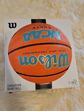 Wilson Orange Basketball with Teal Logo - Indoor Game Ball